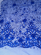 Tul bordado color azul rey H099 — Palacio Glamour