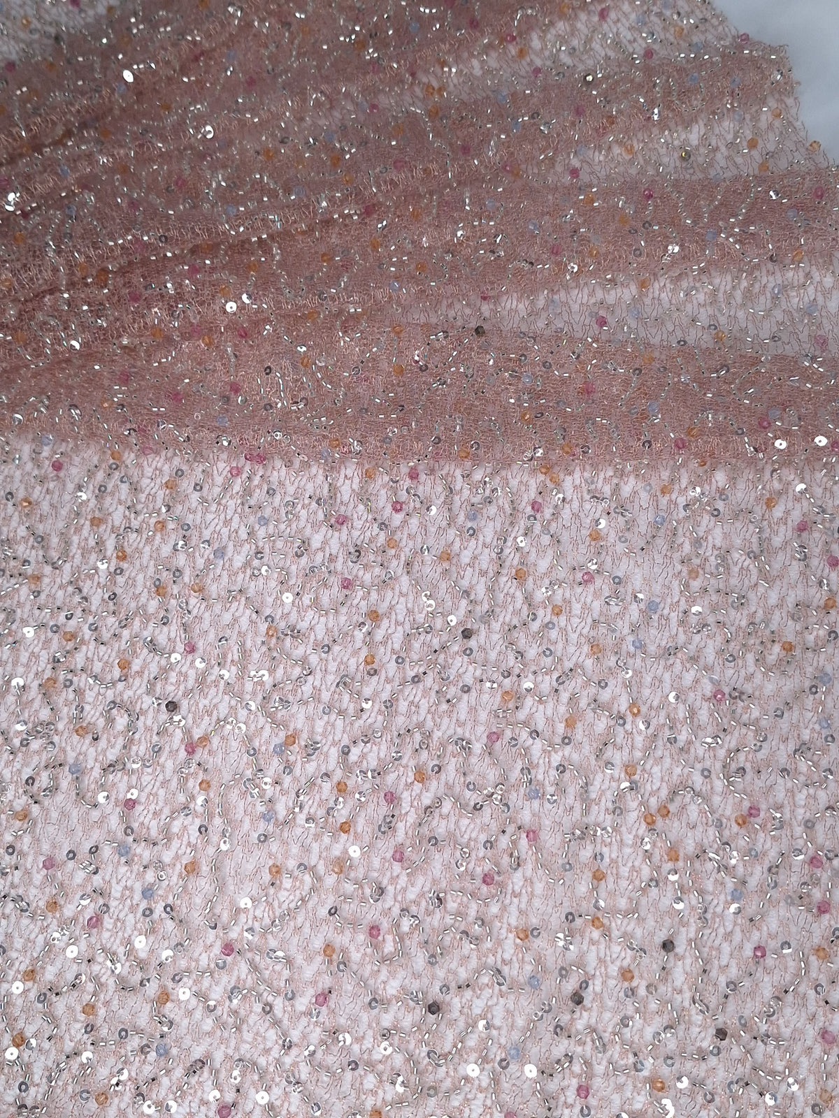 Tul bordado color rosa H171 — Palacio Glamour