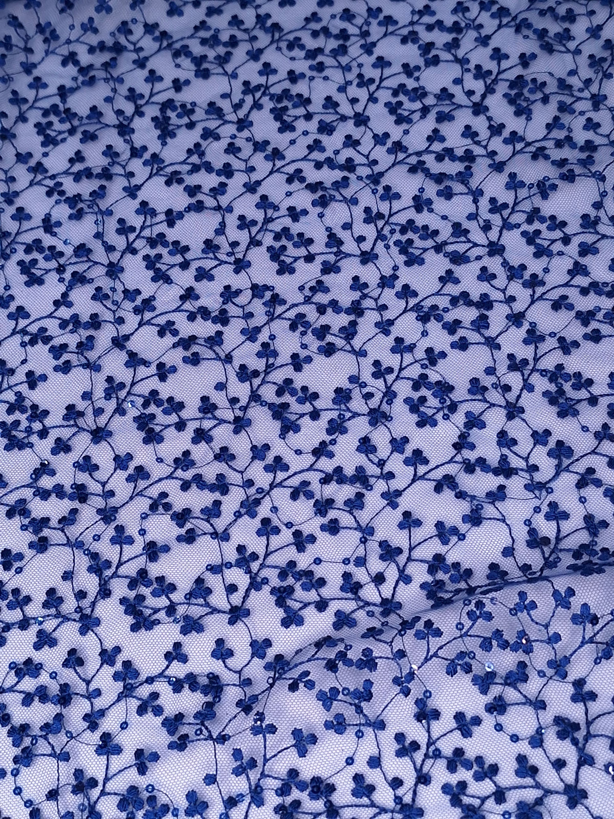 Tul bordado color azul marino H082 — Palacio Glamour