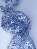 Tul bordado color cielo H162 — Palacio Glamour