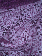Tul bordado Floral con Glitter Color Lila Morado H036 — Palacio Glamour