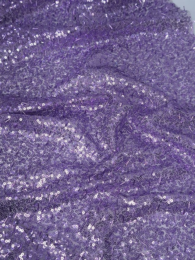 Tul bordado color malva H093 — Palacio Glamour