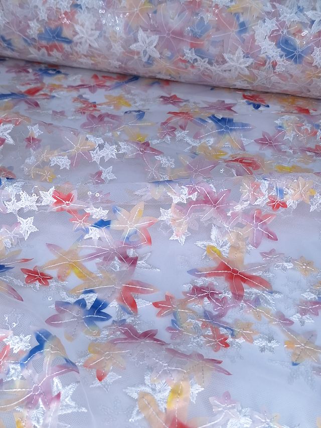 Tul bordado Con Estrellas 3d Y Lentejuela Color Rosa A620 — Palacio Glamour