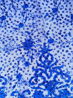 Tul bordado color azul rey H099 — Palacio Glamour