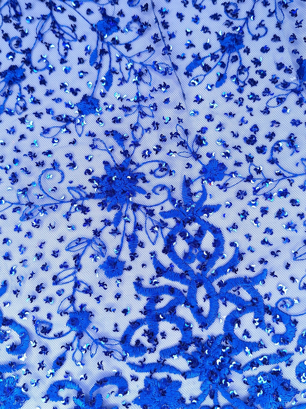Tul bordado color azul rey H099 — Palacio Glamour