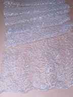 Tul bordado color blanco A845 — Palacio Glamour