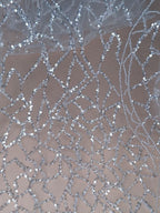 Tul bordado color hueso A943 — Palacio Glamour