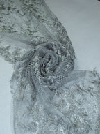 Tul bordado color gris A868 — Palacio Glamour