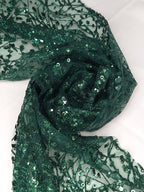 Tul bordado color botella H128 — Palacio Glamour