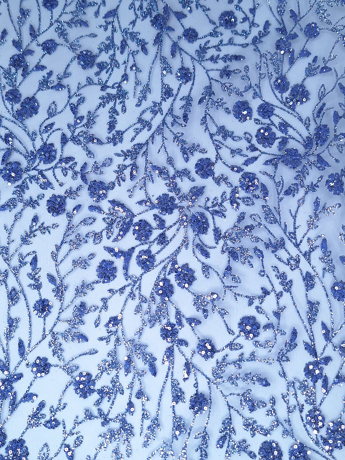 Tul bordado color plumbago H036 — Palacio Glamour