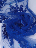 Tul bordado color azul rey A983 — Palacio Glamour