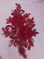 Tul bordado color vino H163 — Palacio Glamour