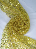 Tul bordado color amarillo A979 — Palacio Glamour