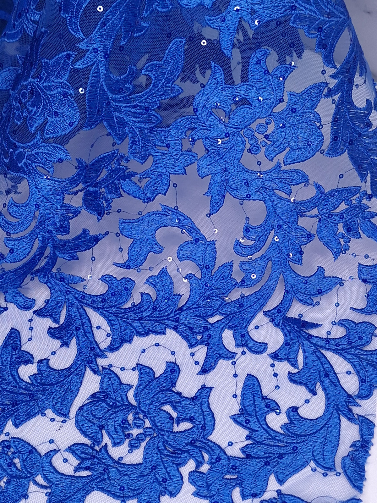 Tul bordado color azul rey H088 — Palacio Glamour