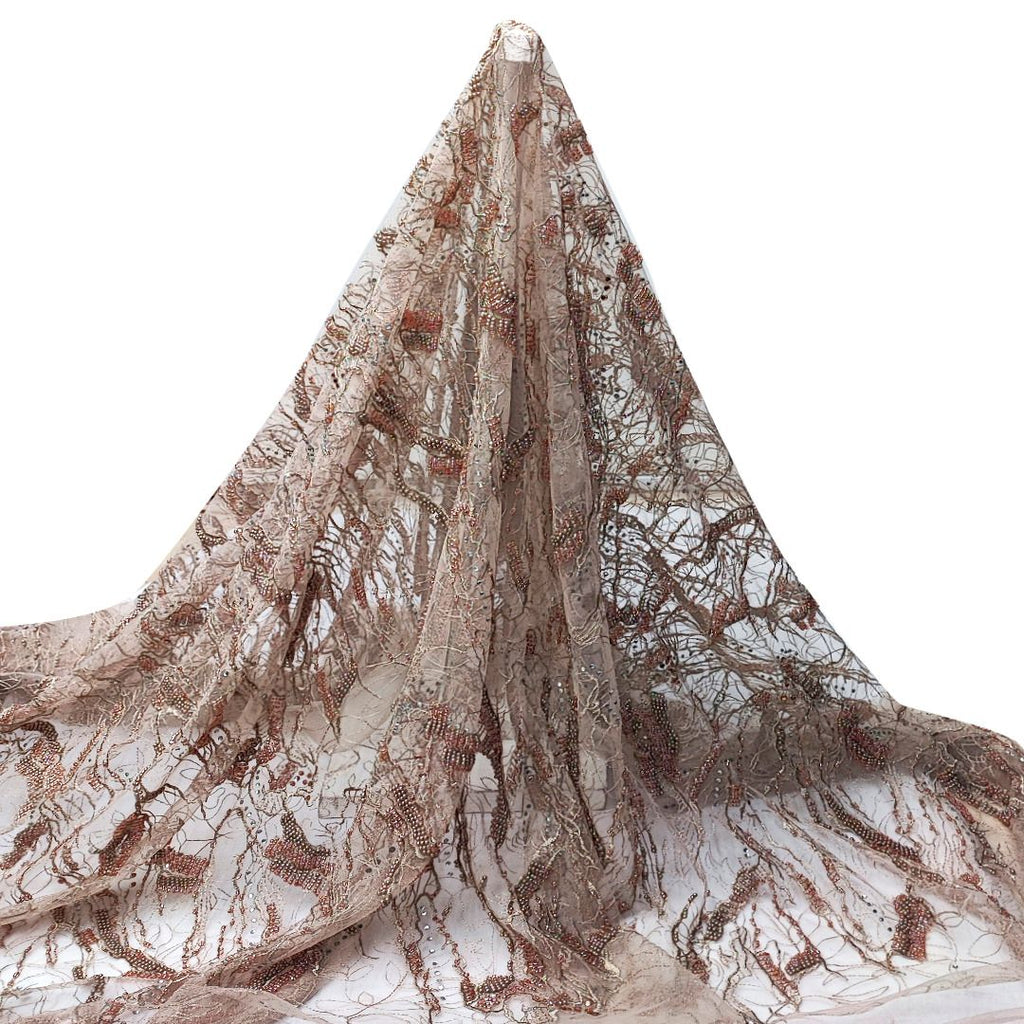 Tul bordado color nude A860 — Palacio Glamour