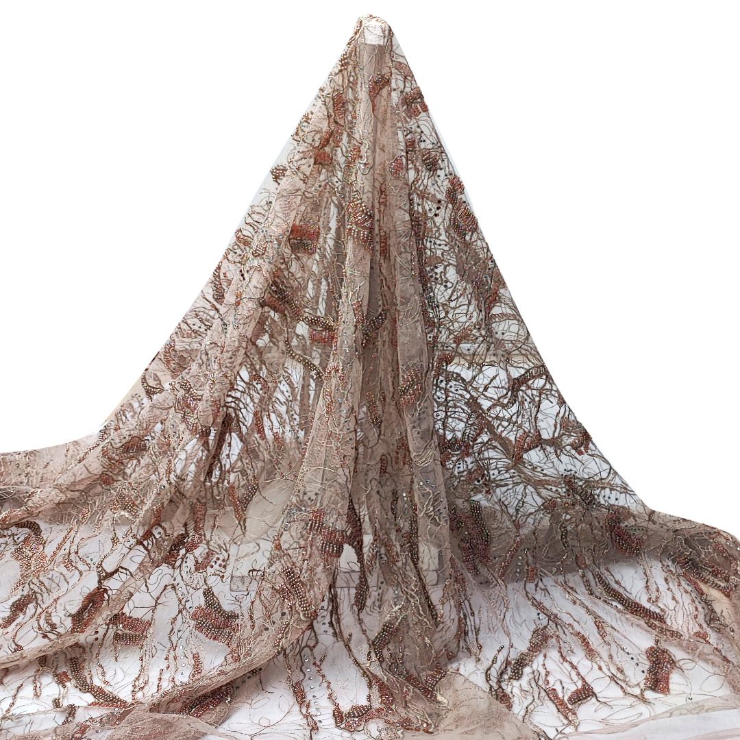 Tul bordado color nude A860 — Palacio Glamour