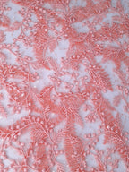 Tul bordado color rosa melon A933 — Palacio Glamour
