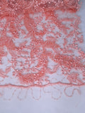 Tul bordado color rosa melon A933 — Palacio Glamour
