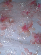 Tul bordado color rosa H148 — Palacio Glamour