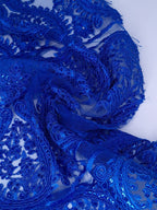 Tul bordado color azul rey H129 — Palacio Glamour