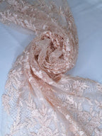 Tul bordado color nude A868 — Palacio Glamour