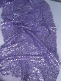 Tul bordado Con Lentejuela y Canutillo Color Lila Medio H093 — Palacio Glamour