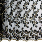 Tul bordado color negro A630 — Palacio Glamour