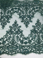Tul bordado color botella H130 — Palacio Glamour