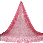 Tul bordado color rosa A241 — Palacio Glamour