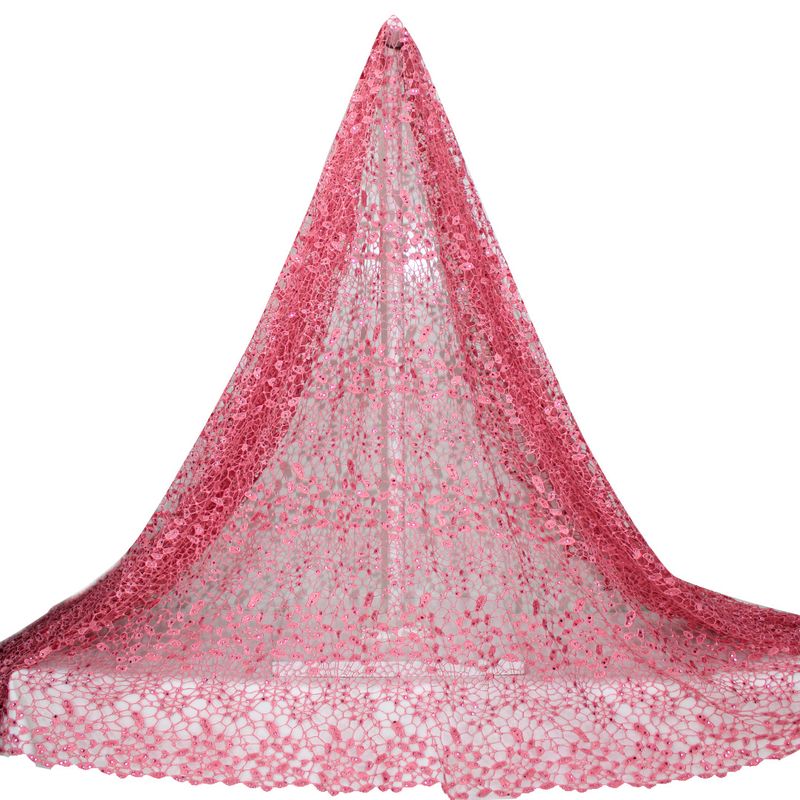 Tul bordado color rosa A241 — Palacio Glamour