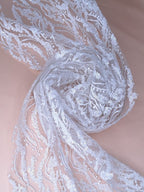 Tul bordado color blanco A925 — Palacio Glamour