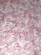 Tul bordado color rosa H087 — Palacio Glamour