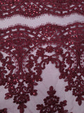 Tul bordado color vino H130 — Palacio Glamour