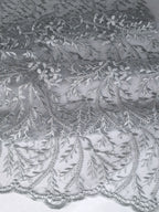 Tul bordado color plata H083 — Palacio Glamour