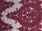 Tul bordado color vino H129 — Palacio Glamour