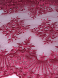 Tul bordado color rojo quemado A837 — Palacio Glamour