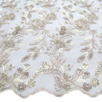 Tul bordado color beige A799 — Palacio Glamour