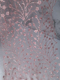Tul bordado color rosa H080 — Palacio Glamour