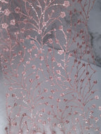 Tul bordado color rosa H080 — Palacio Glamour