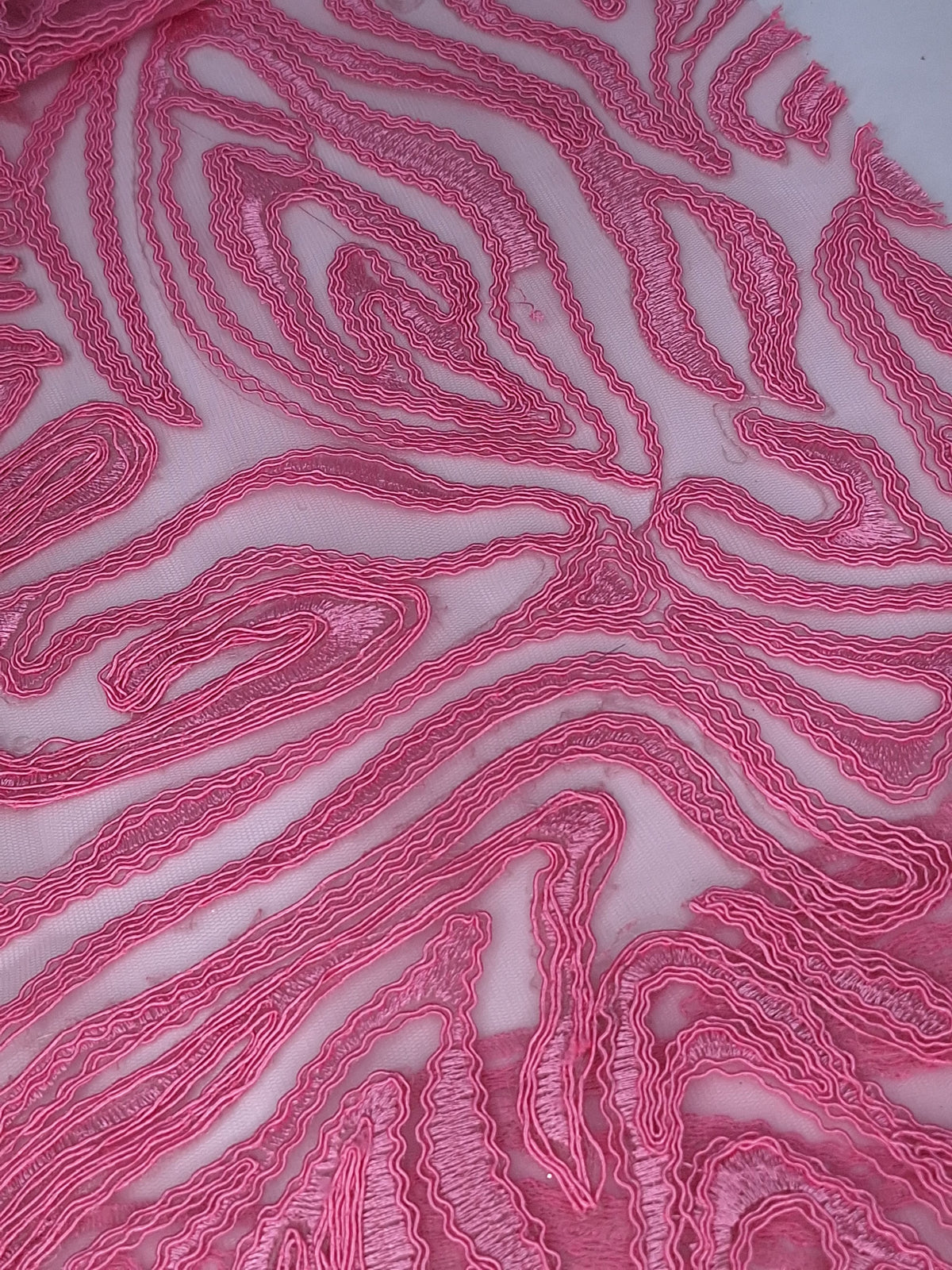 Tul bordado color rosa A154 para vestidos de noche de boda y de XV años — Palacio Glamour