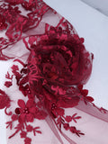 Tul bordado color vino H139 — Palacio Glamour
