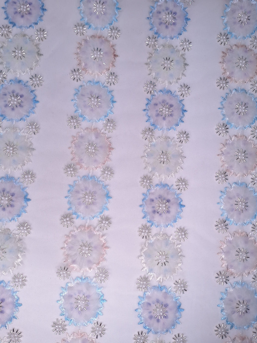 Tul bordado color azul H029 — Palacio Glamour