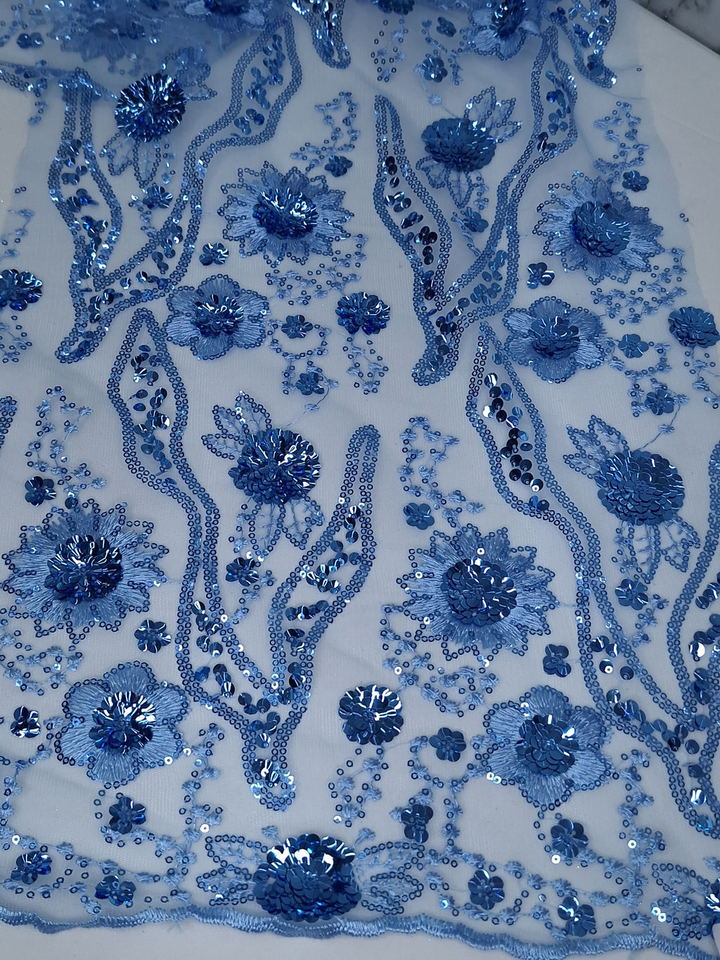Tul bordado color plumbago H104 — Palacio Glamour