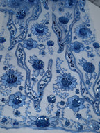 Tul bordado color plumbago H104 — Palacio Glamour