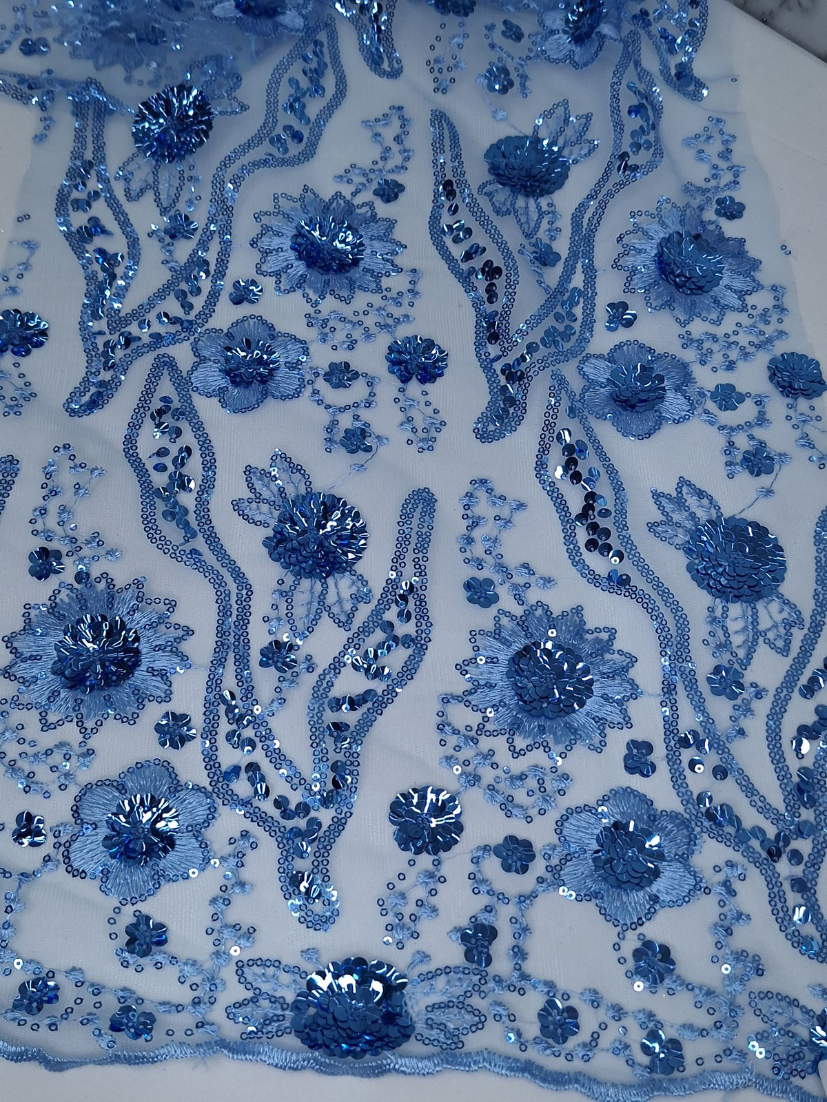 Tul bordado color plumbago H104 — Palacio Glamour