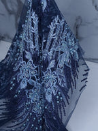 Tul bordado color azul A867 — Palacio Glamour