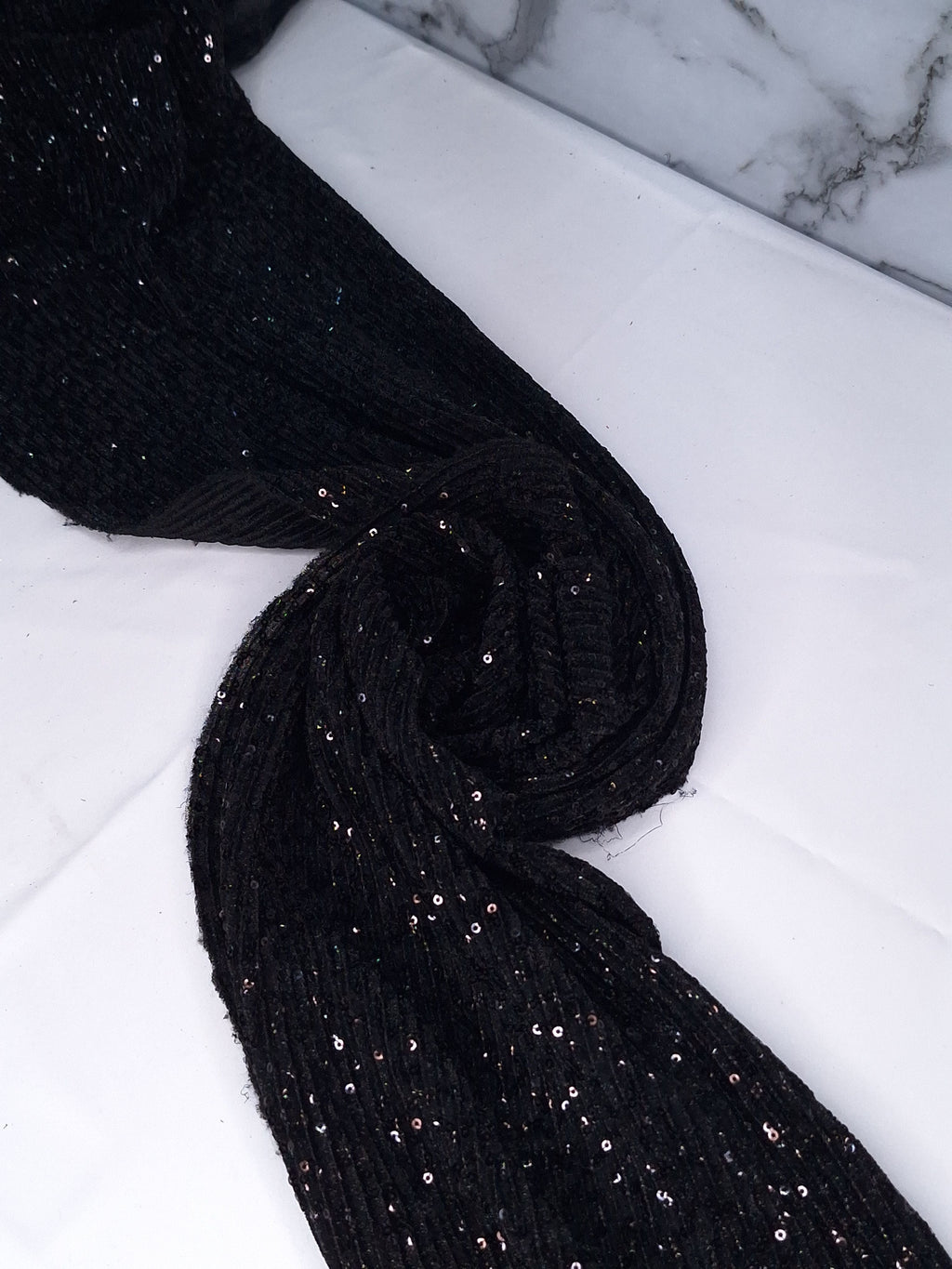 Tul bordado color negro A978 — Palacio Glamour