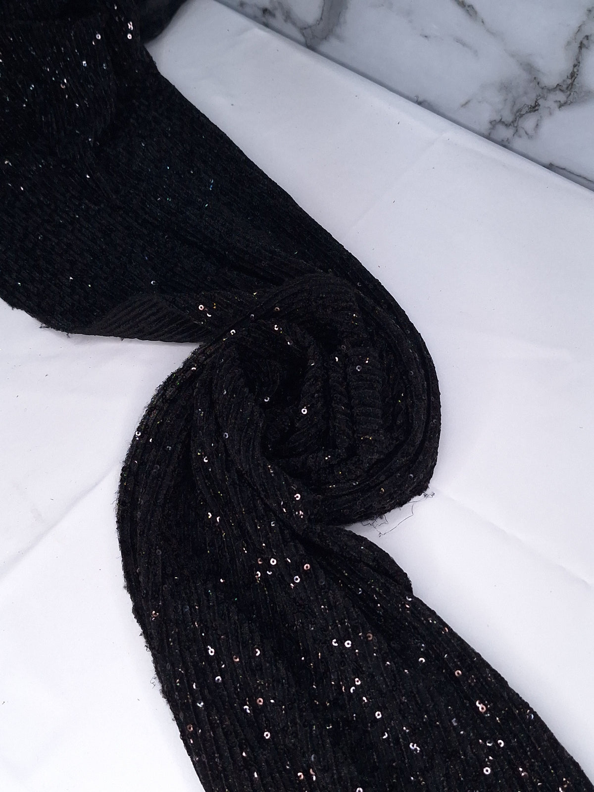 Tul bordado color negro A978 — Palacio Glamour