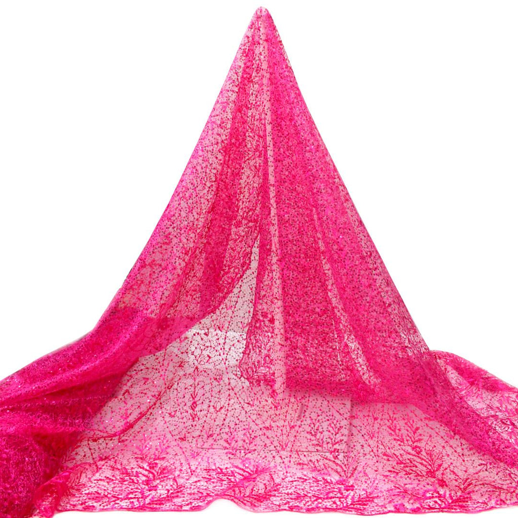 Tul bordado color fiusha A845 — Palacio Glamour