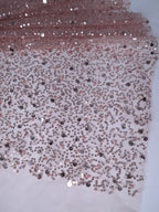 Tul bordado color rosa, H071 — Palacio Glamour